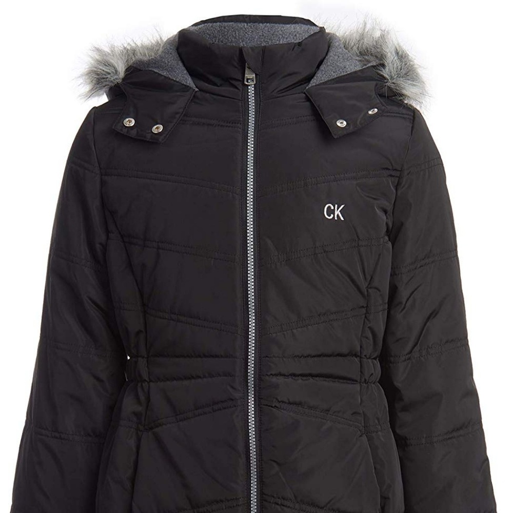 CALVIN KLEIN girls long puffer coat